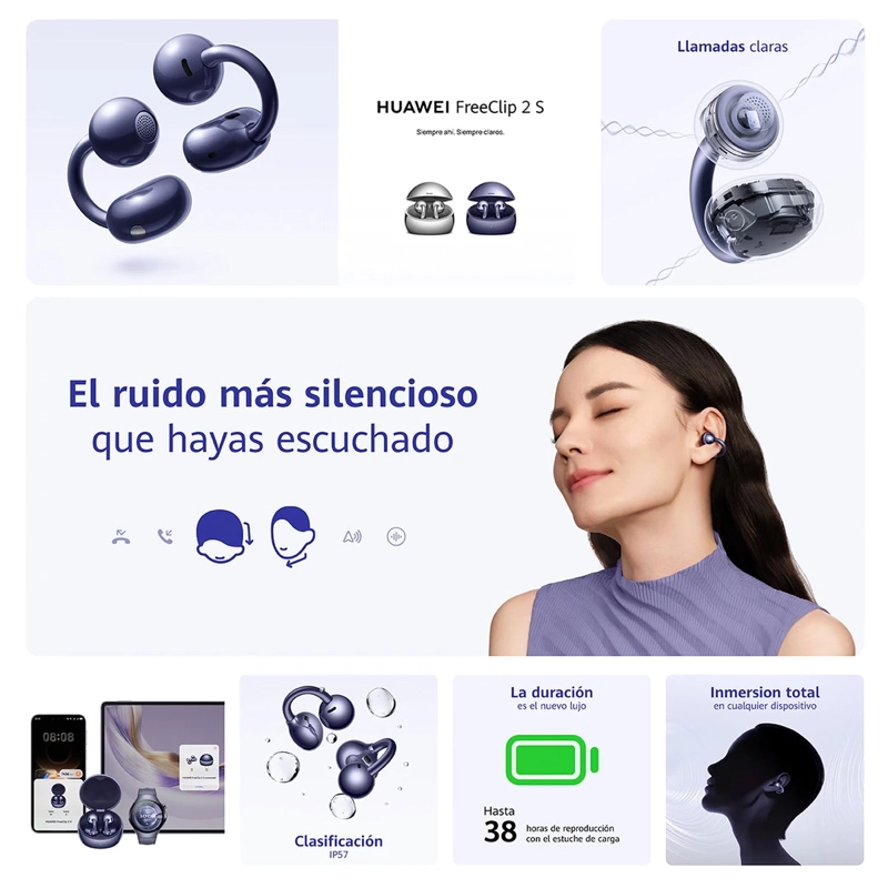 AUDÍFONOS HUAWEI IN EAR FREECLIP 2 S BLUETOOTH - 5