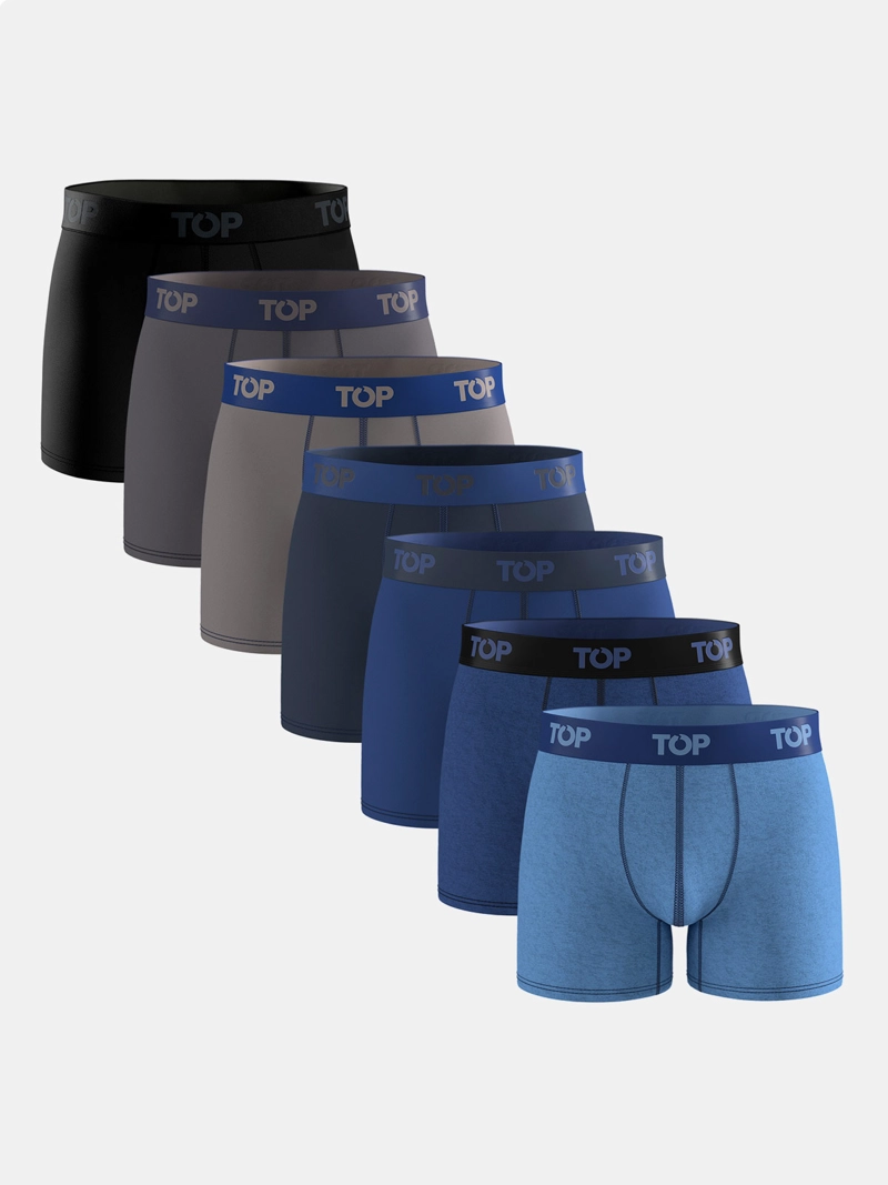 BOXER MEDIO HOMBRE TOP PACK X7 ALGODÓN MULTICOLOR - 1