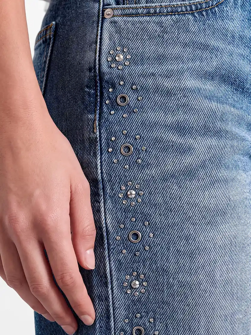 JEANS MUJER RAINDOOR ALGODÓN FLORES TACHAS - 6