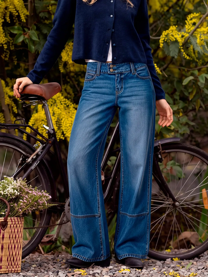 JEANS MUJER RAINDOOR ALGODÓN DOBLE BOTÓN - 1