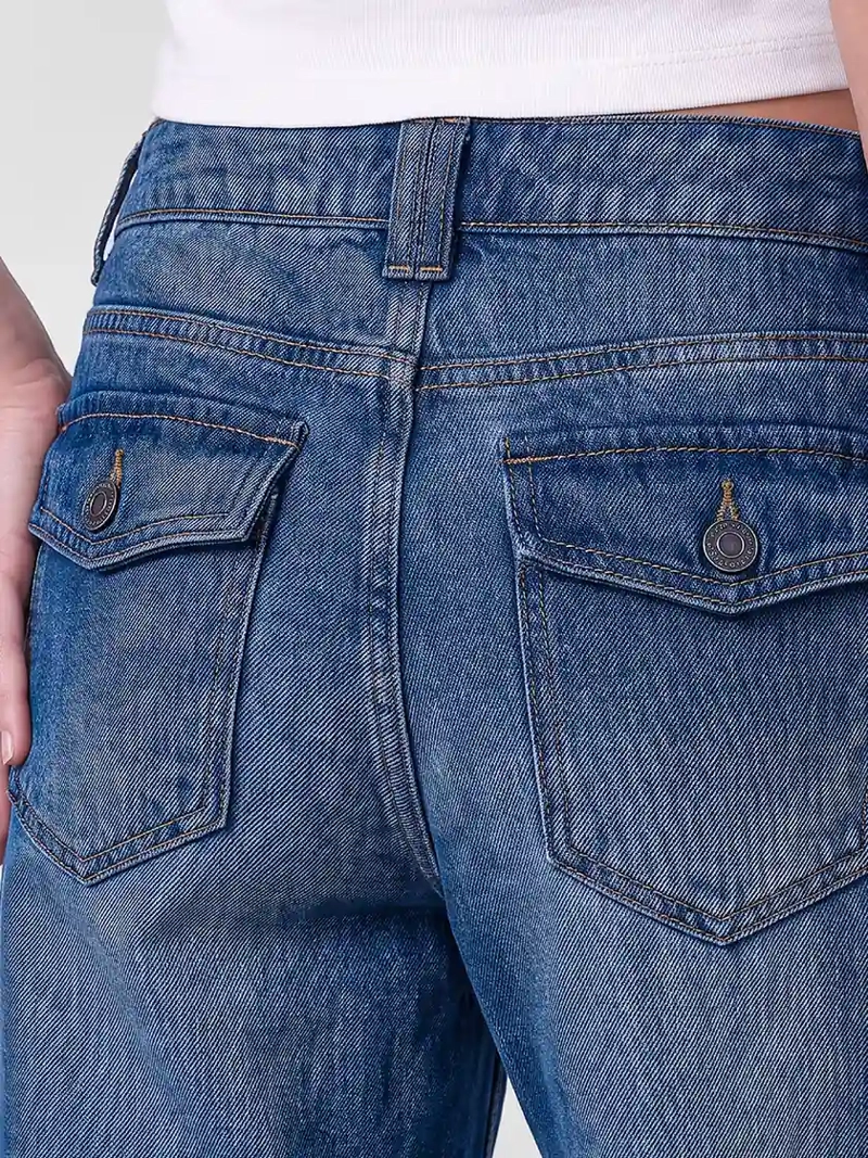 JEANS MUJER RAINDOOR ALGODÓN DOBLE BOTÓN - 6
