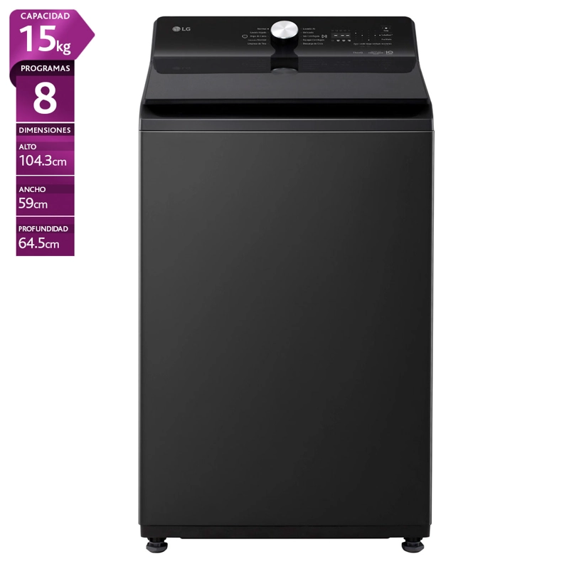 LAVADORA CARGA SUPERIOR LG WT15OBTX6 15KG NEGRO - 1