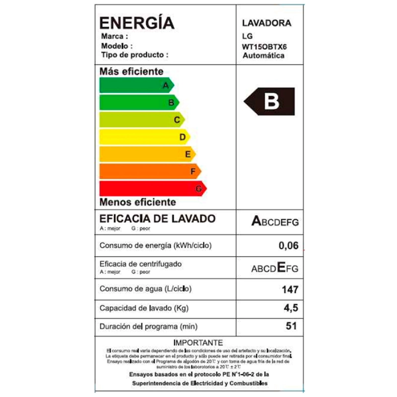 LAVADORA CARGA SUPERIOR LG WT15OBTX6 15KG NEGRO - 7