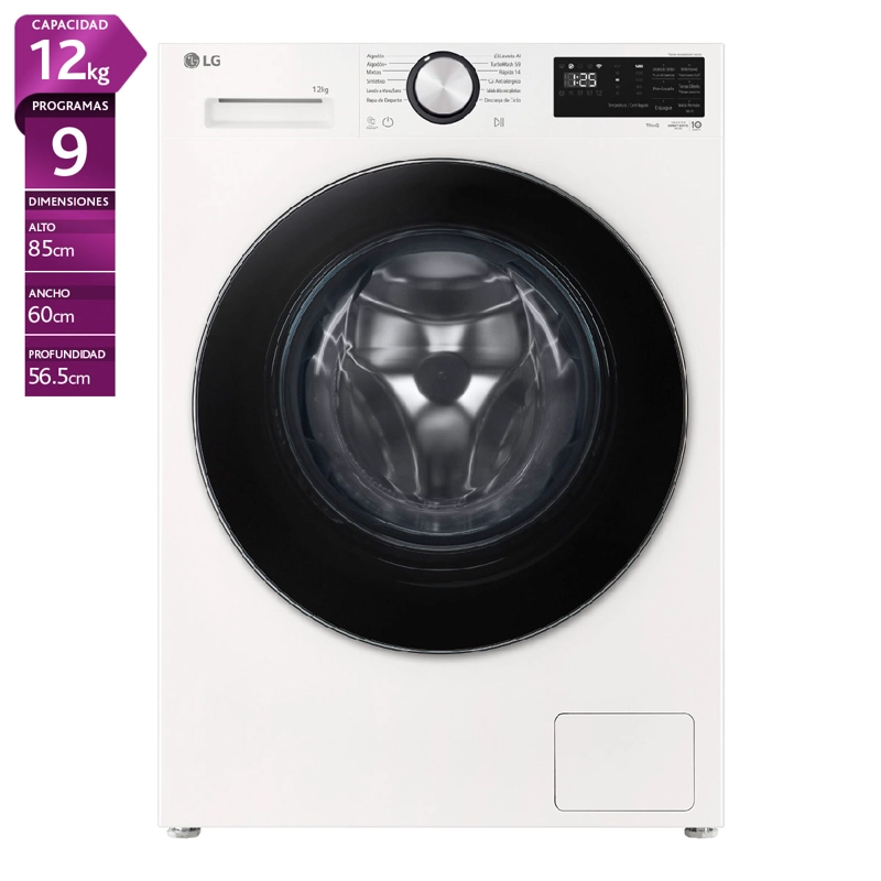 LAVADORA CARGA FRONTAL LG WM12EWVX5S6 12KG BLANCO - 1