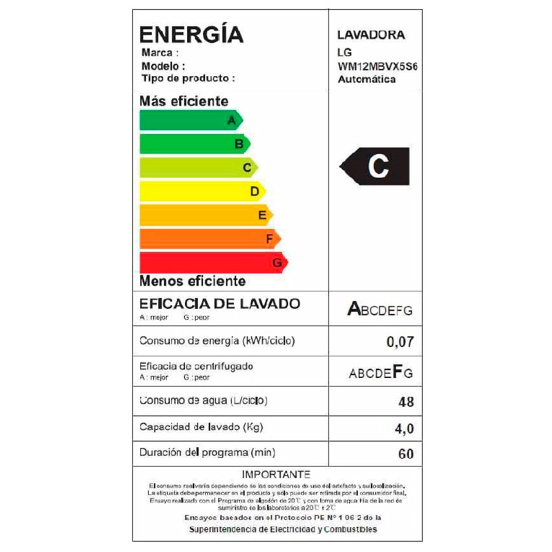 LAVADORA CARGA FRONTAL LG WM12MBVX5S6 12KG GRAFITO - 8