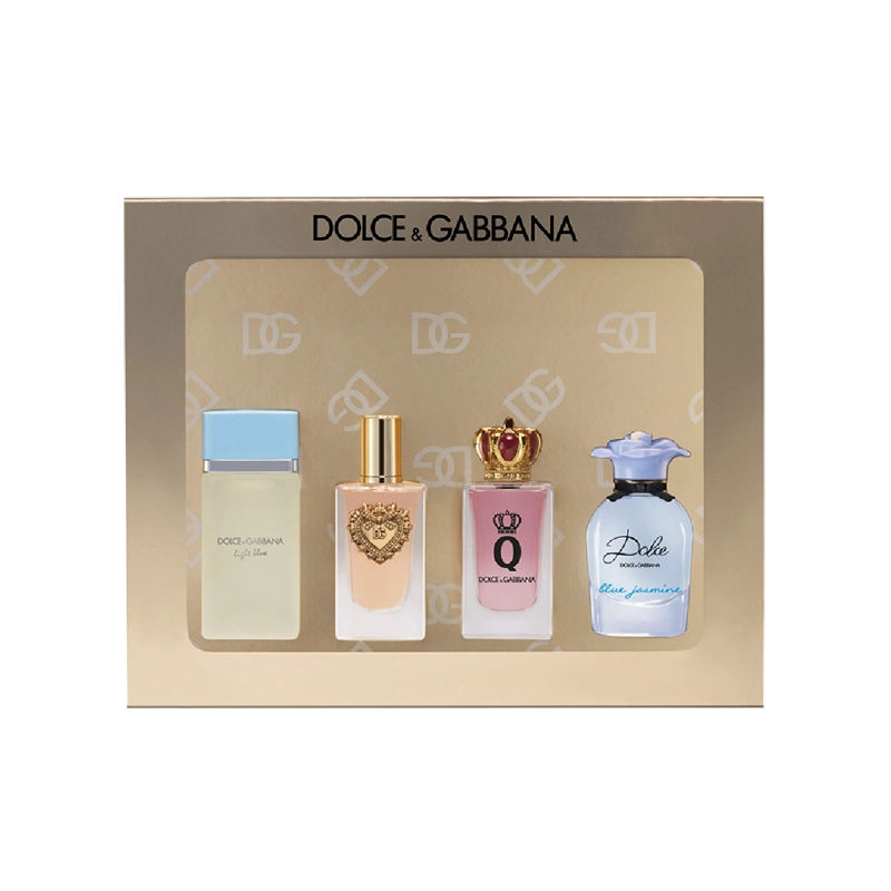 SET PERFUME MINI MUJER DOLCE&GABBANA DEVOTION 5ML-LIGHT BLUE 5ML-BLUE JASMINE 5ML-THE ONE 5ML - 2