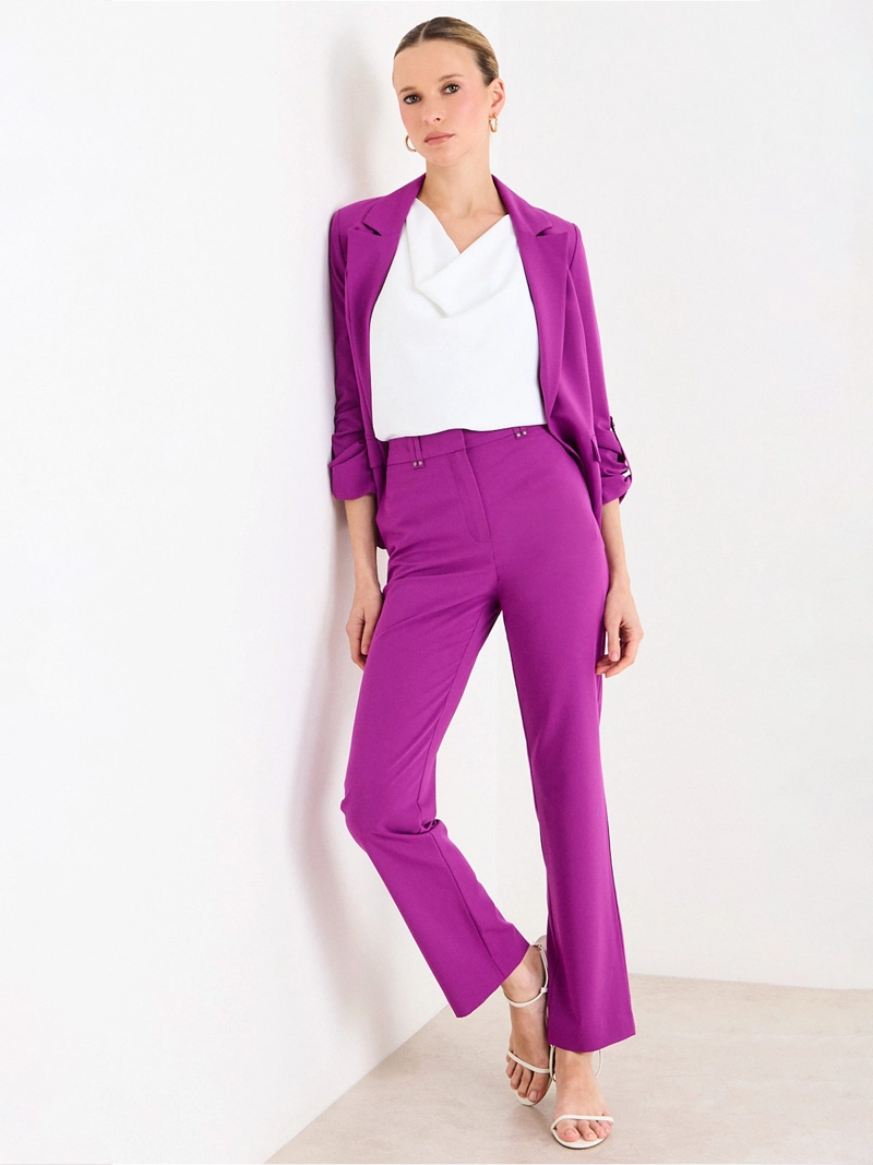 PANTALÓN MUJER ASH RECTO PRETINA ANCHA - 1