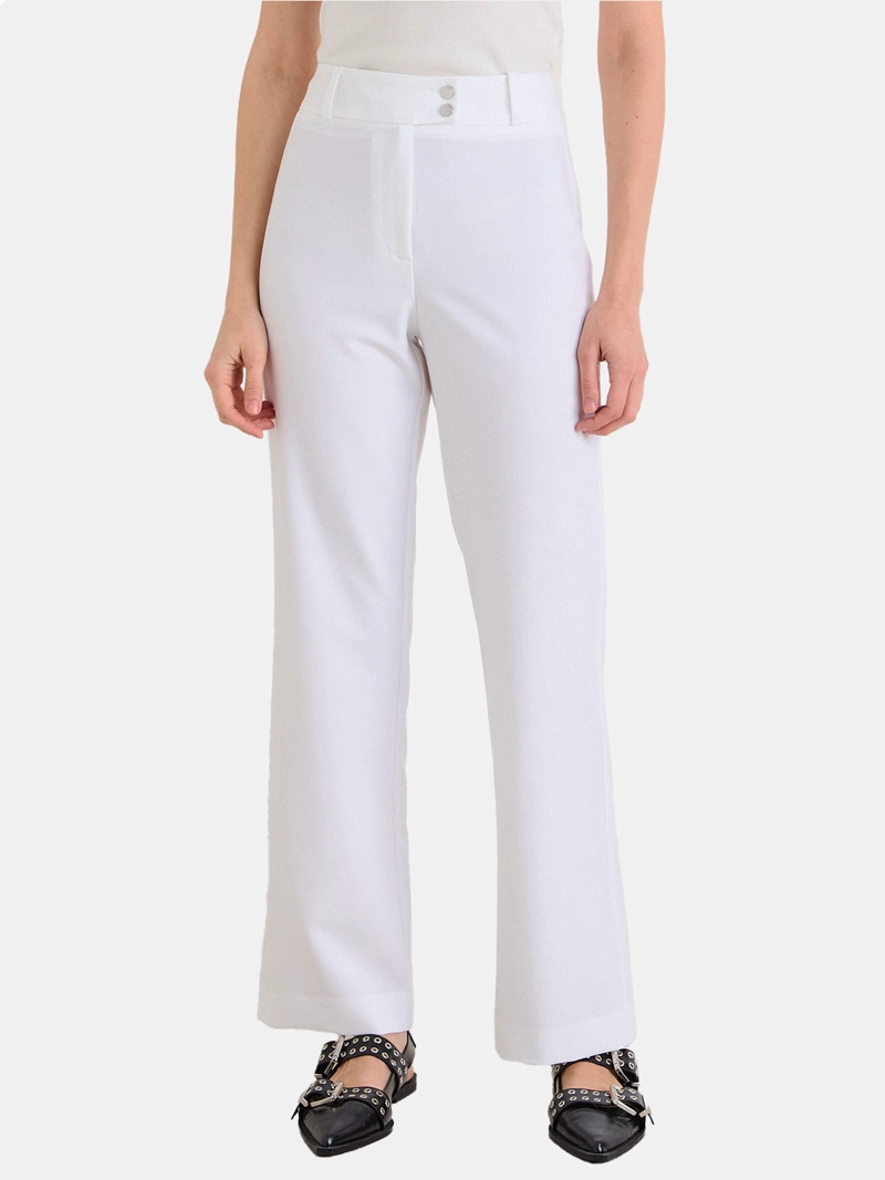 PANTALÓN MUJER ASH RECTO CON PINZAS DOBLE BOTÓN METÁLICO DELANTERO  - 1