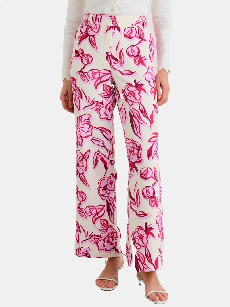 PANTALÓN MUJER ASH PIERNA AMPLIA ESTAMPADO PRETINA CLÁSICA - 2