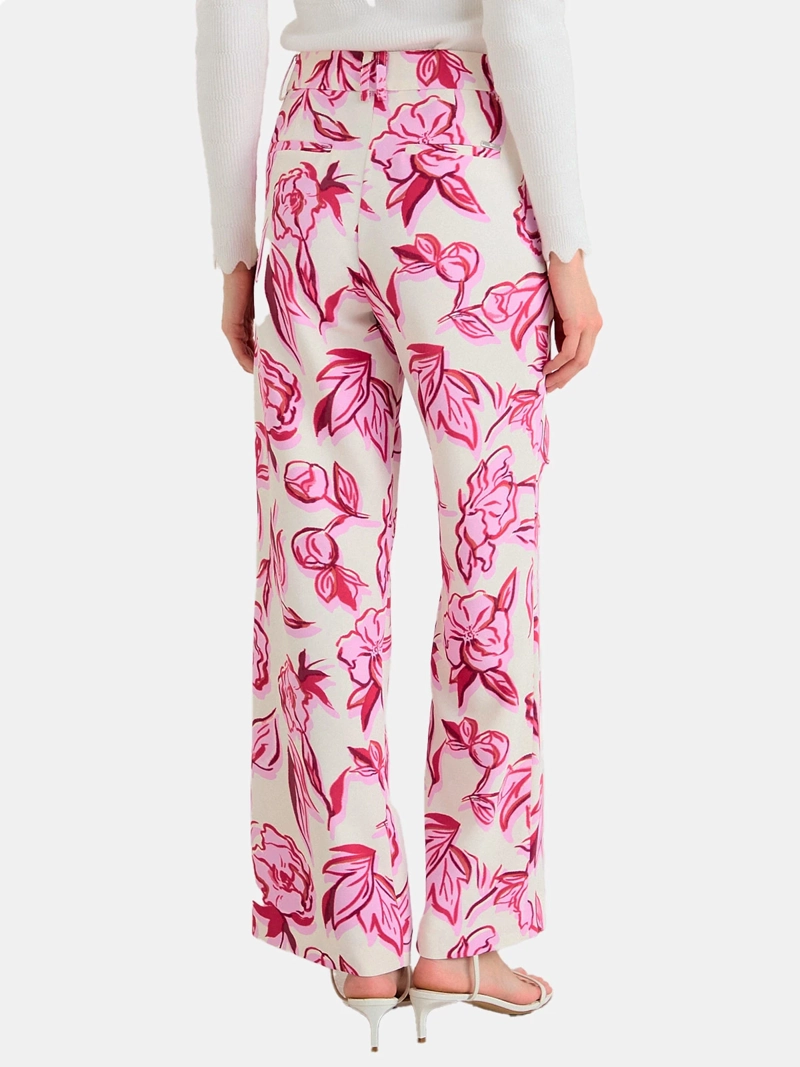 PANTALÓN MUJER ASH PIERNA AMPLIA ESTAMPADO PRETINA CLÁSICA - 3