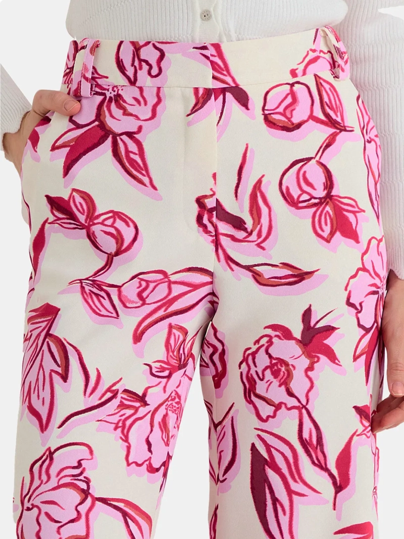 PANTALÓN MUJER ASH PIERNA AMPLIA ESTAMPADO PRETINA CLÁSICA - 4