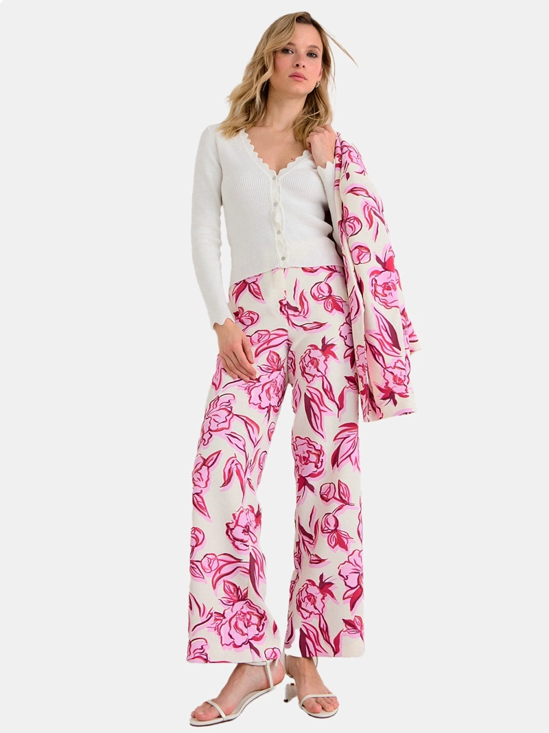 PANTALÓN MUJER ASH PIERNA AMPLIA ESTAMPADO PRETINA CLÁSICA - 5