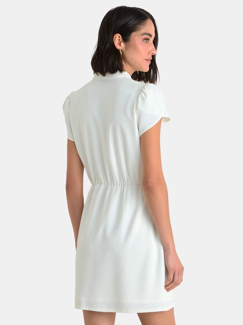 VESTIDO MUJER ASH CUELLO MAO ESCOTE EN V MANGAS TULIPÁN CINTURA ELÁSTICA - 2