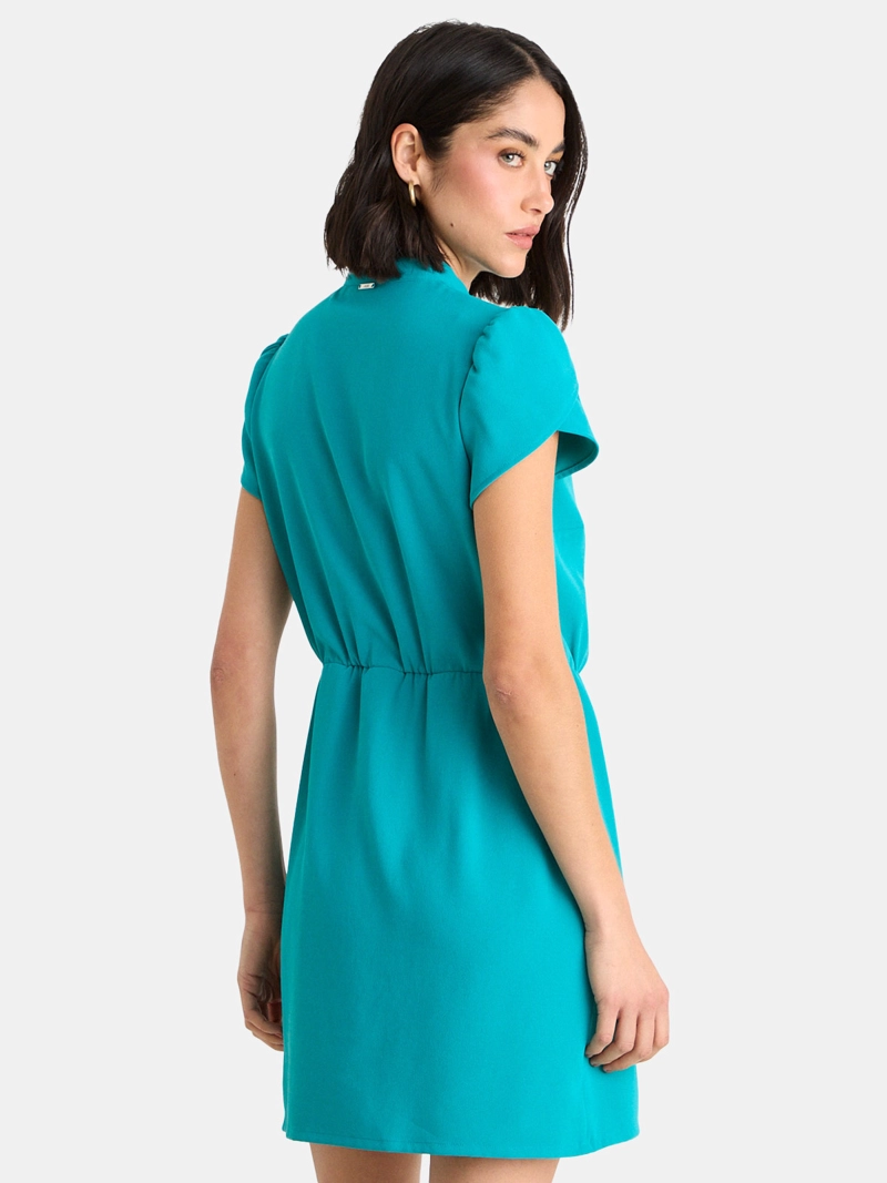 VESTIDO MUJER ASH CUELLO MAO ESCOTE EN V MANGAS TULIPÁN CINTURA ELÁSTICA - 3
