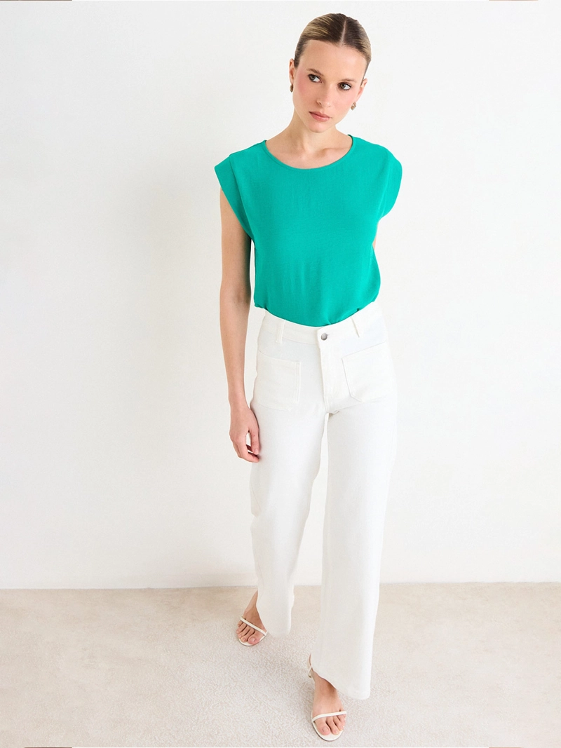 BLUSA MUJER ASH ESCOTE REDONDO MANGA CAÍDA - 4