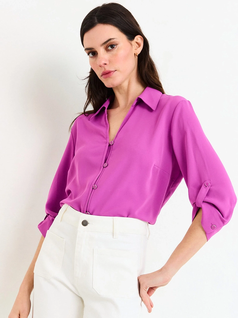 BLUSA MUJER ASH ESCOTE EN V MANGA 3/4