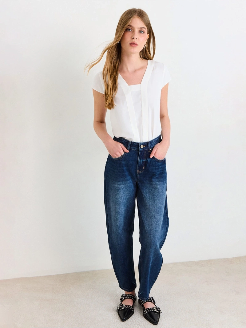 BLUSA MUJER ASH ESCOTE EN V MANGA CORTA - 4