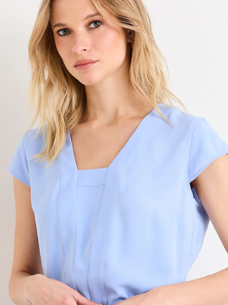 BLUSA MUJER ASH ESCOTE EN V MANGA CORTA - 3
