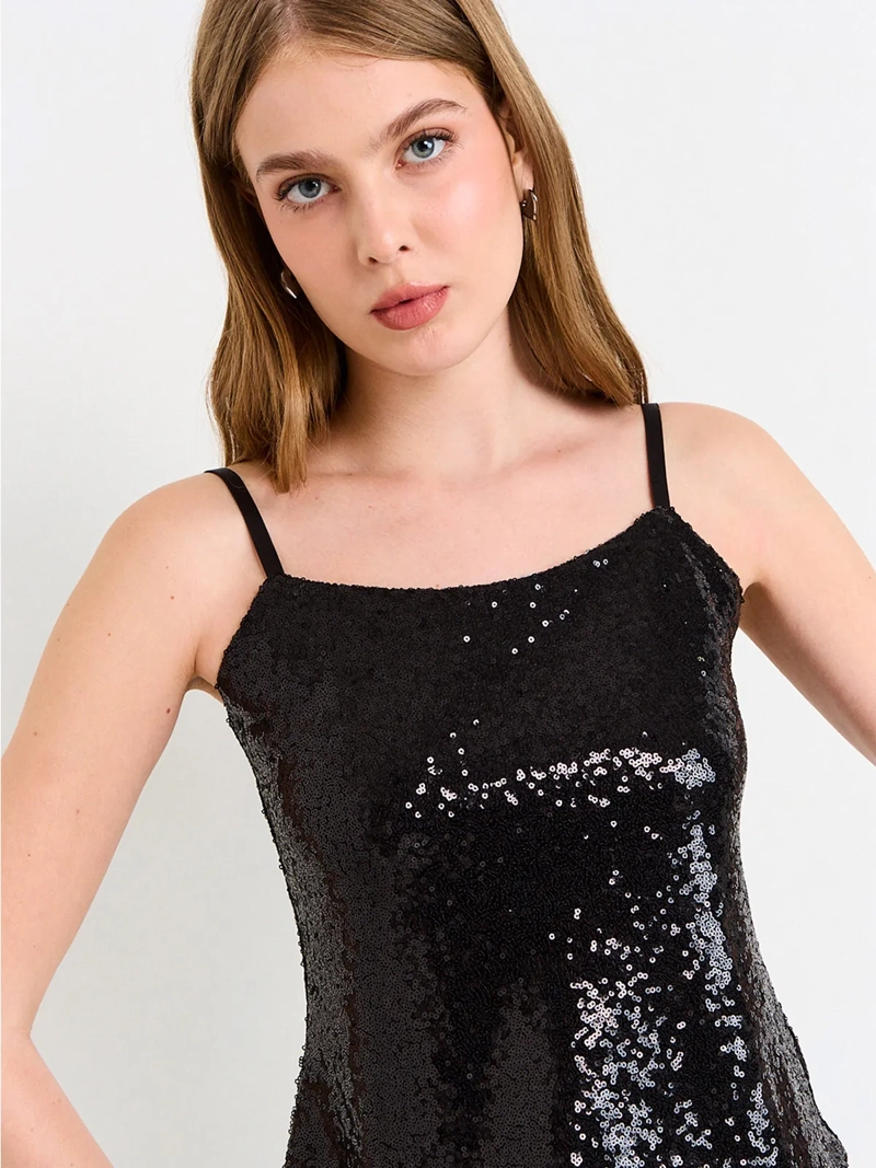 BLUSA MUJER ASH SATÍN LENTEJUELAS - 3
