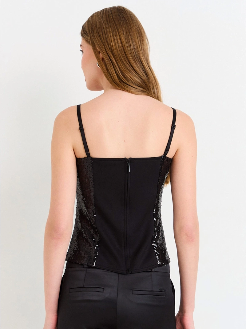 BLUSA MUJER ASH SATÍN LENTEJUELAS - 2