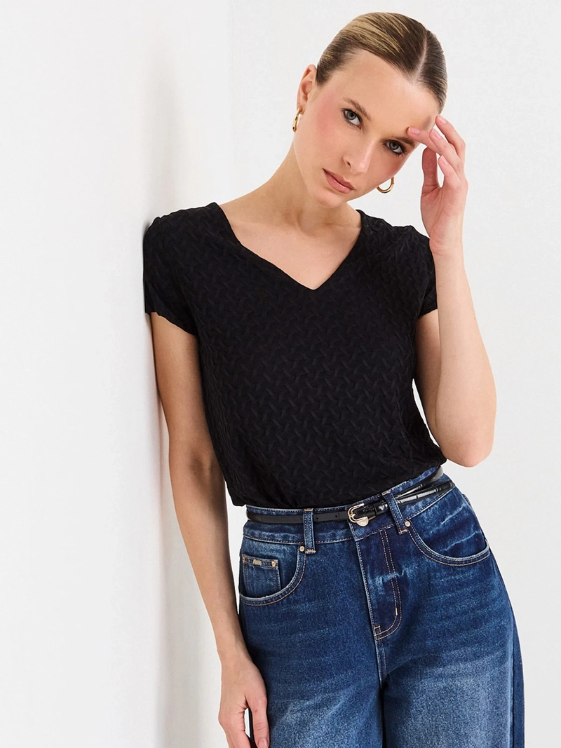 POLERA MUJER ASH MANGA CORTA