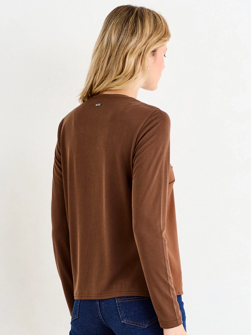 POLERA MUJER ASH ESCOTE REDONDO MANGA LARGA - 2
