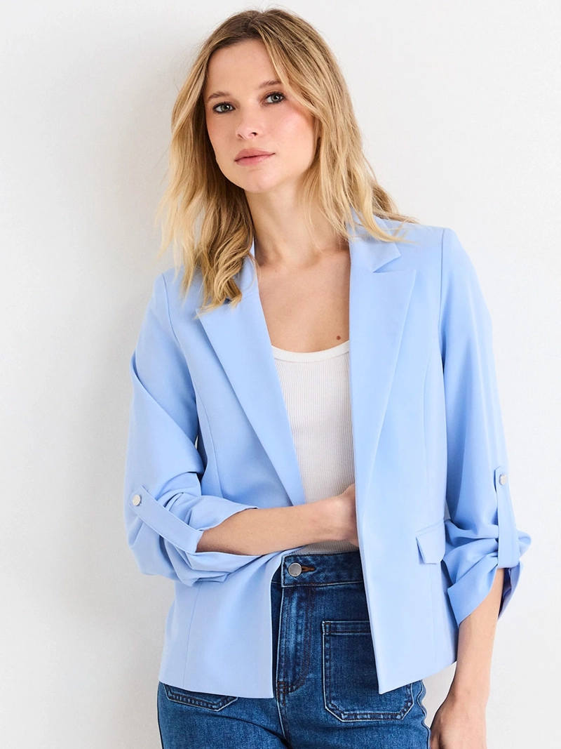 BLAZER MUJER ASH CUELLO Y SOLAPA CLÁSICA BOLSILLO CON TAPA - 1