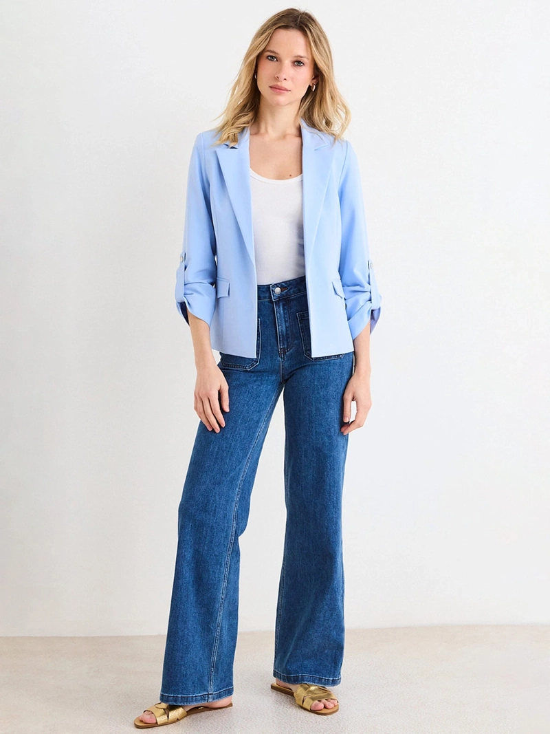 BLAZER MUJER ASH CUELLO Y SOLAPA CLÁSICA BOLSILLO CON TAPA - 4