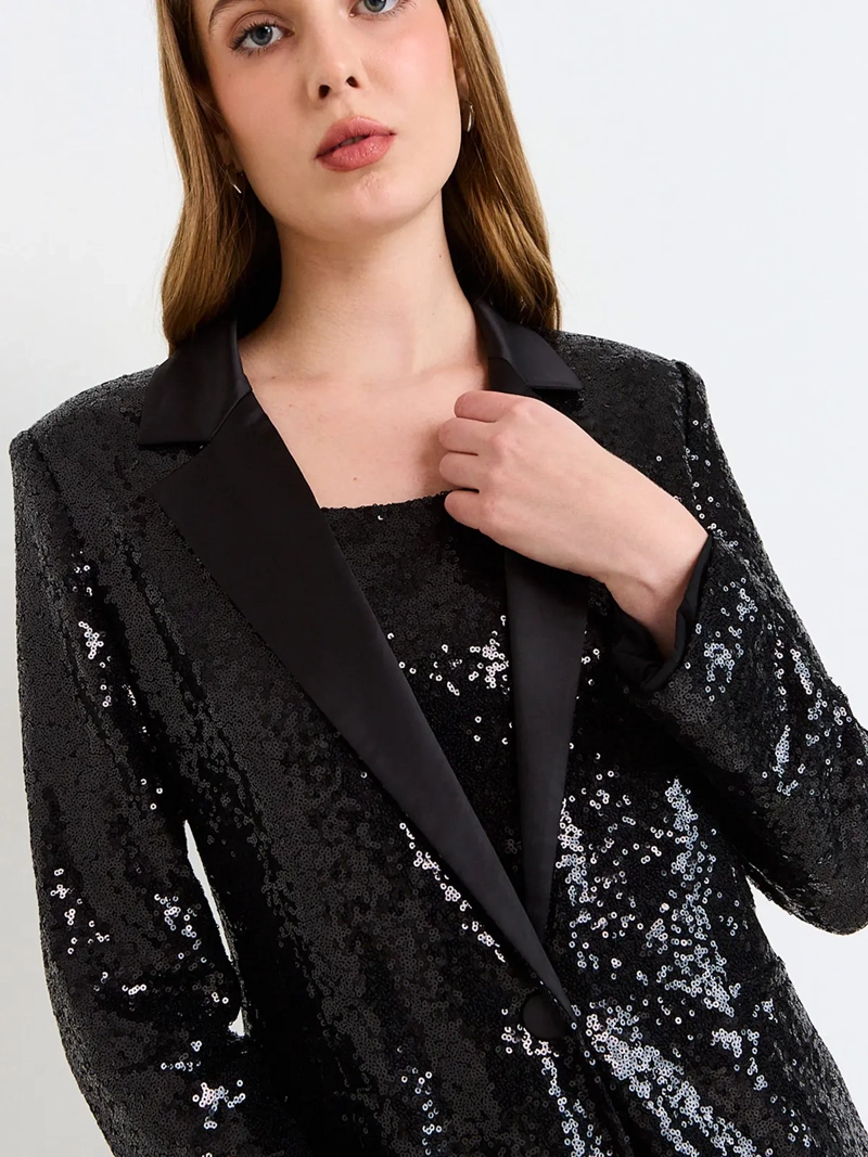BLAZER MUJER ASH MANGA LARGA LENTEJUELAS - 4