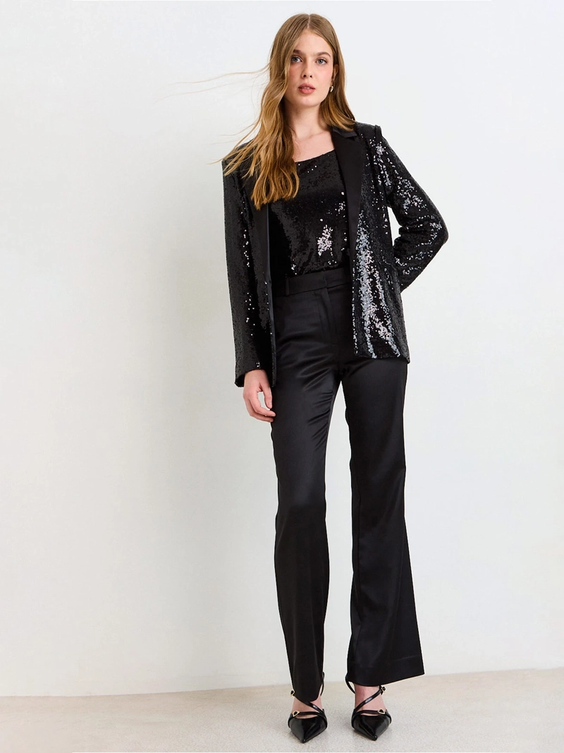 BLAZER MUJER ASH MANGA LARGA LENTEJUELAS - 2