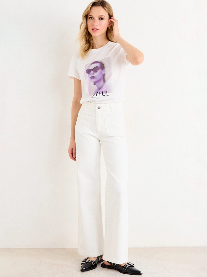 POLERA MUJER ASH ALGODÓN MANGA CORTA - 4