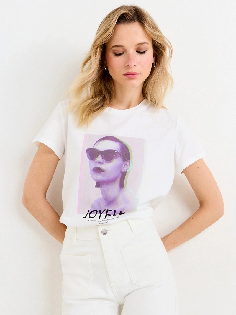 POLERA MUJER ASH ALGODÓN MANGA CORTA