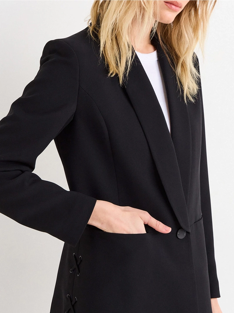 BLAZER MUJER ASH MANGA LARGA SOLAPA CONTINUA - 3