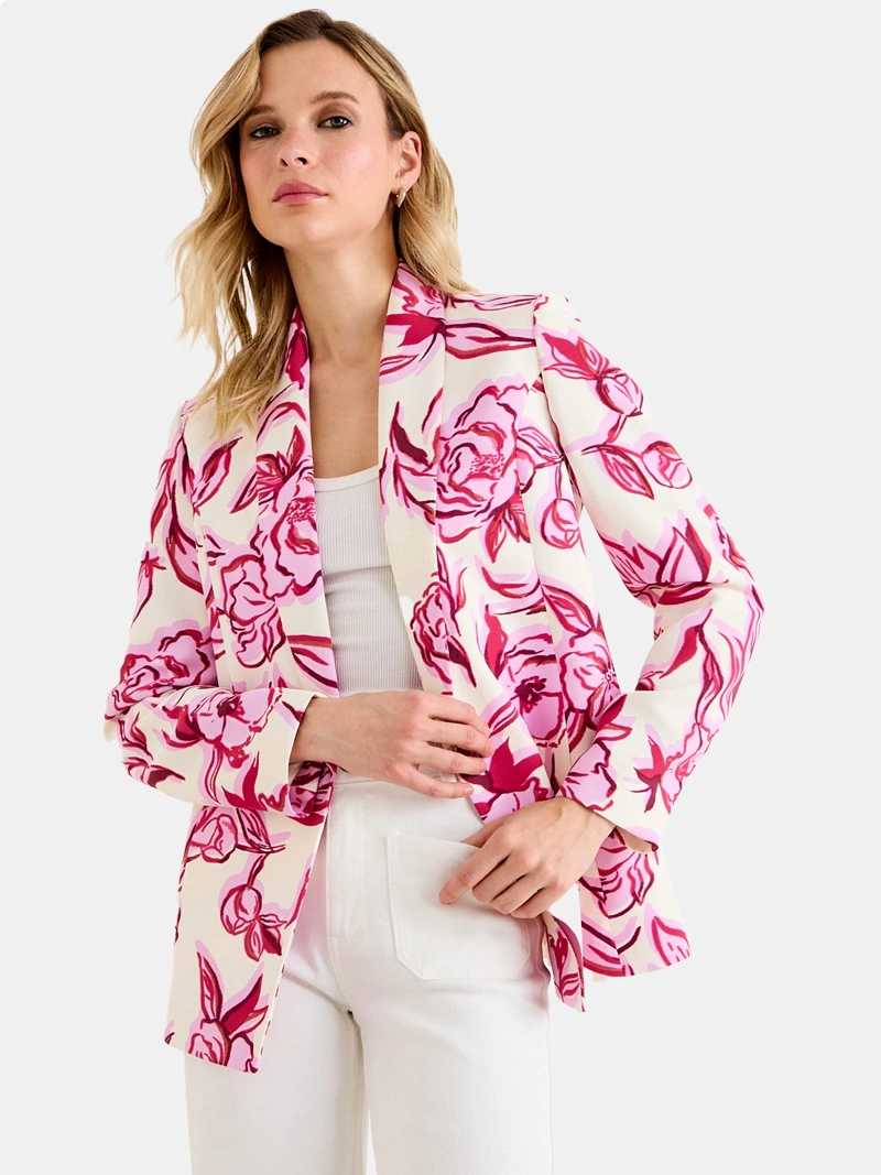 BLAZER MUJER ASH SOLAPA ALARGADA FORRADO BOTÓN METÁLICO - 1