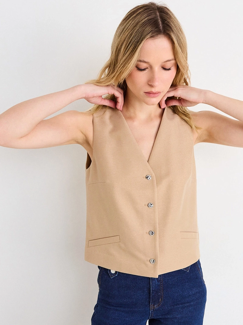 GILET MUJER ASH ESCOTE EN V - 1