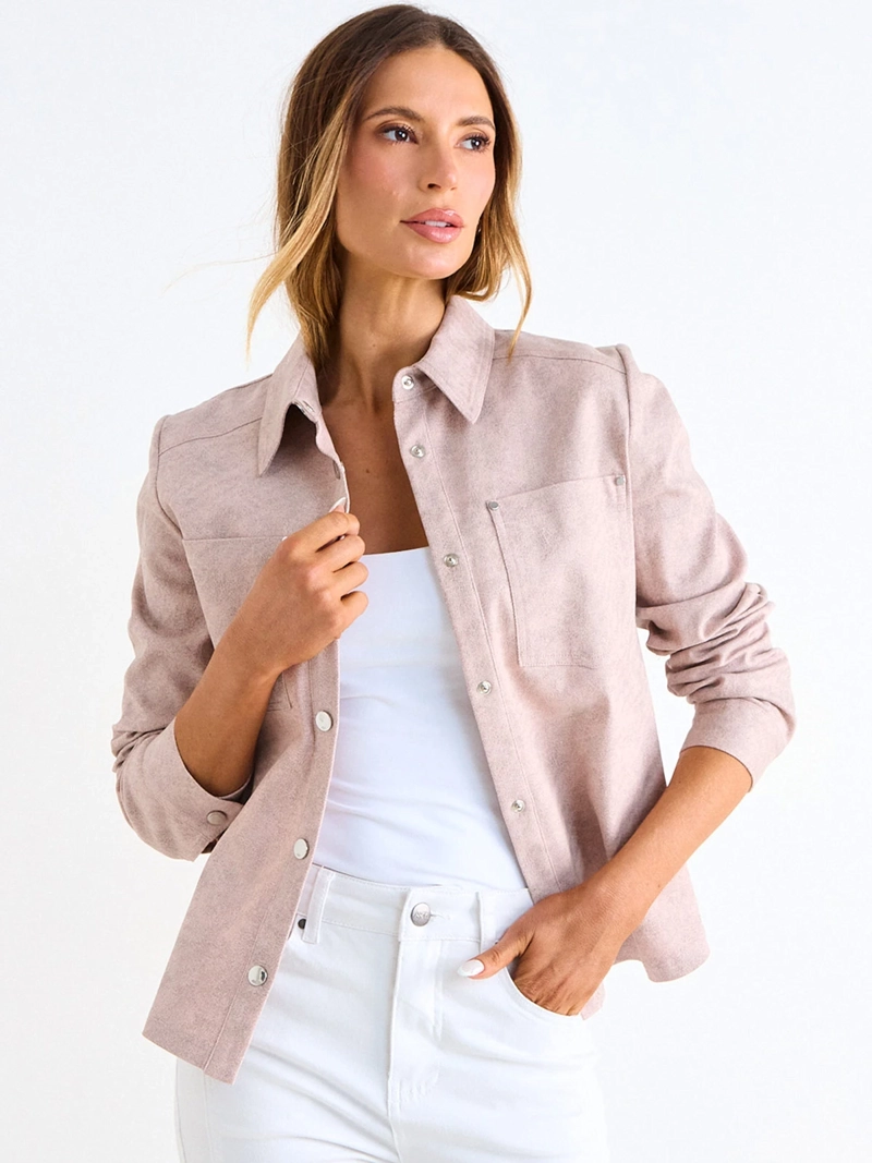 SOBRECAMISA MUJER ASH CUELLO CLÁSICO BROCHES METÁLICOS - 1