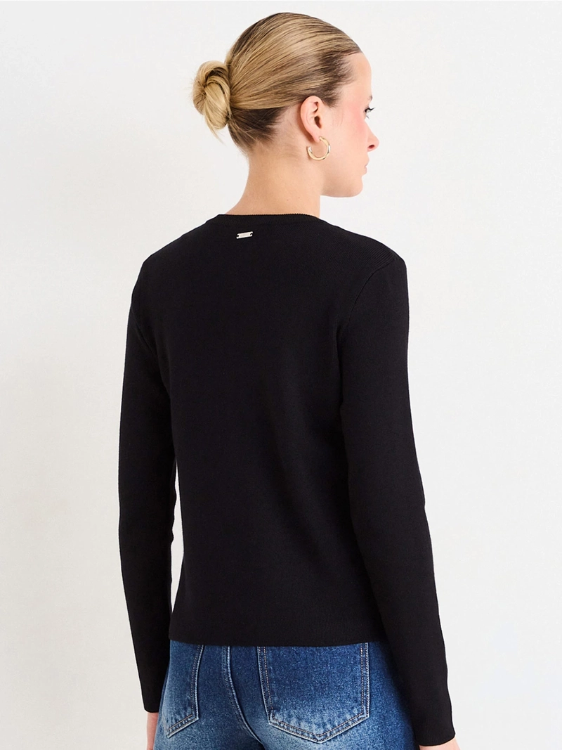 CARDIGAN MUJER ASH ESCOTE REDONDO - 2