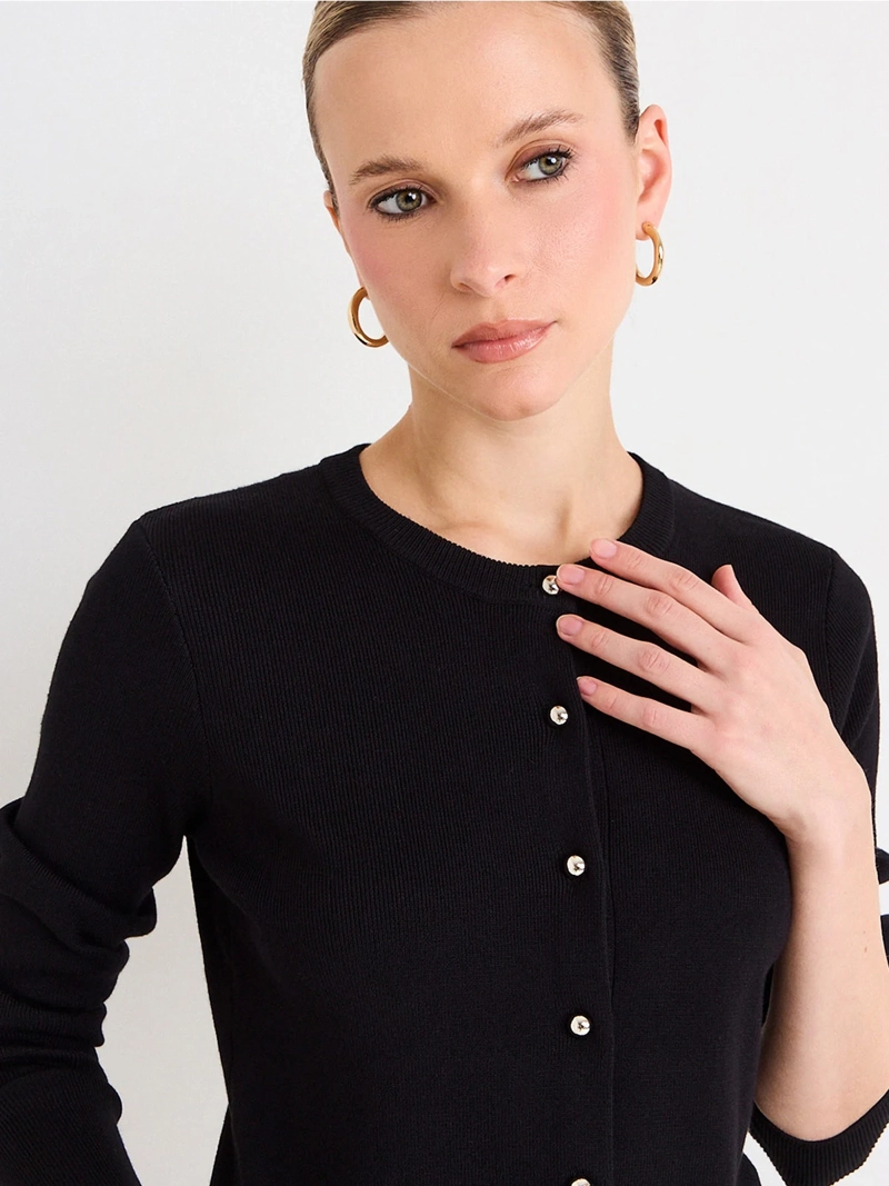 CARDIGAN MUJER ASH ESCOTE REDONDO - 3