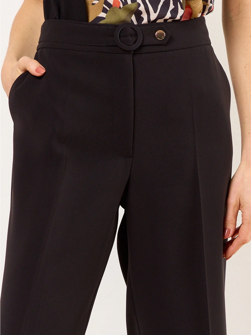PANTALÓN MUJER MAGRIFFE CALCE WIDE Y BOLSILLO EN COSTADOS - 4