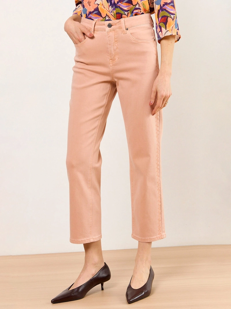JEANS MUJER MA GRIFFE ALGODÓN RECTO BORDADO - 2