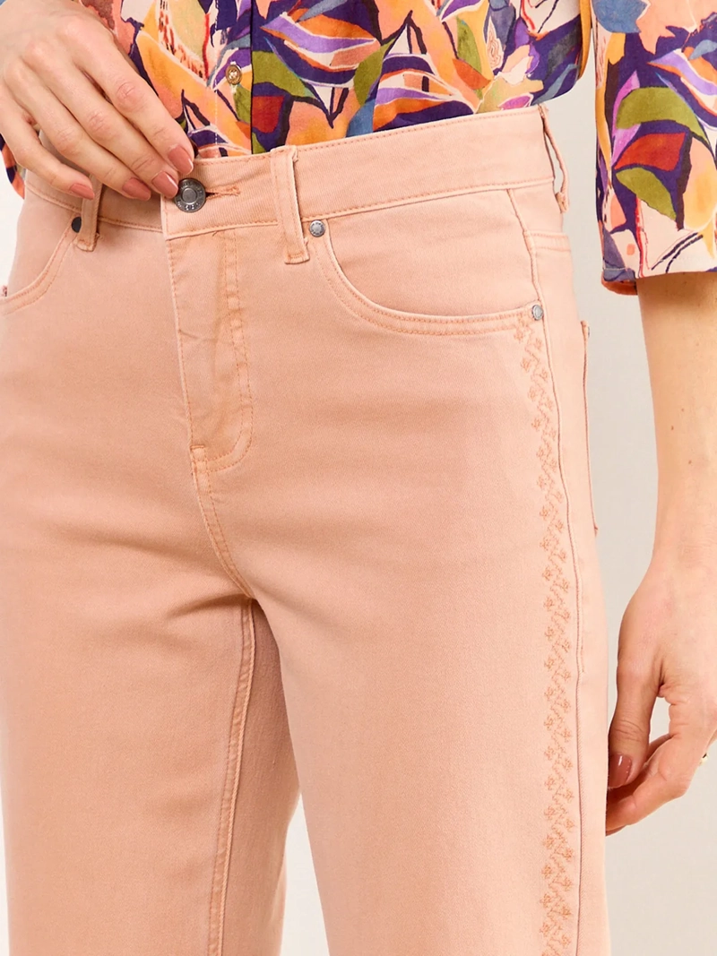 JEANS MUJER MA GRIFFE ALGODÓN RECTO BORDADO - 4