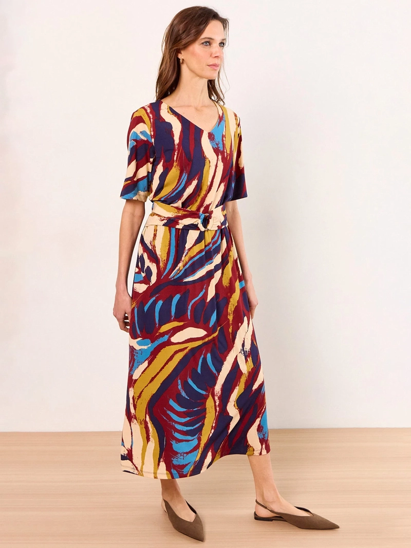 VESTIDO MUJER MA GRIFFE ESTAMPADO ESCOTE EN V - 2