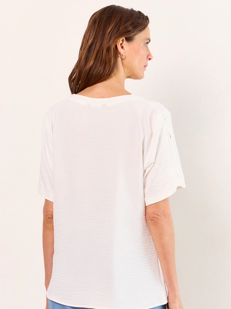 BLUSA MUJER MA GRIFFE ESCOTE EN V MANGA CORTA - 2