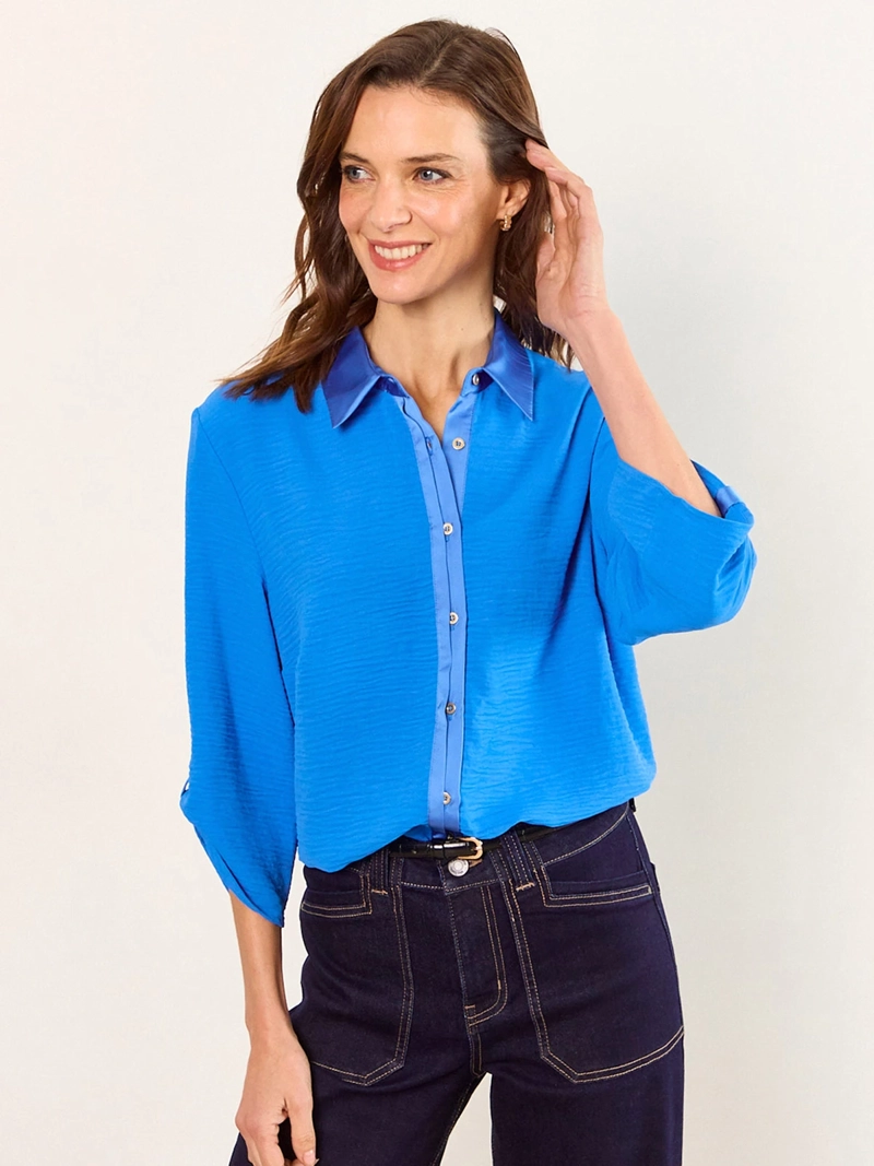 BLUSA MUJER MA GRIFFE CAMISERA SATÍN ABOTONADA - 1