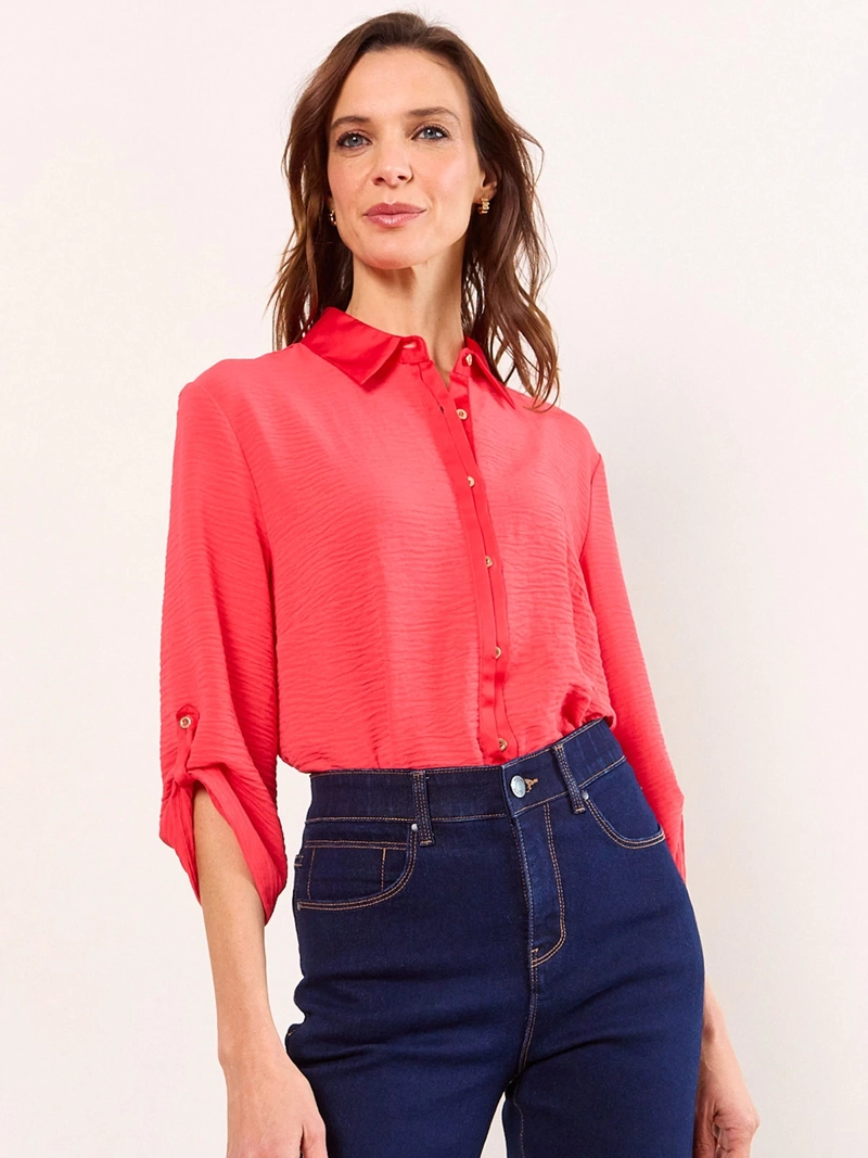 BLUSA MUJER MA GRIFFE CAMISERA SATÍN ABOTONADA - 2