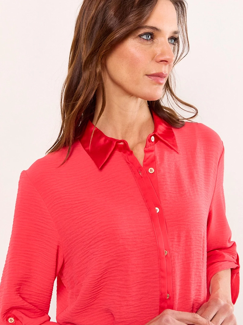BLUSA MUJER MA GRIFFE CAMISERA SATÍN ABOTONADA - 4