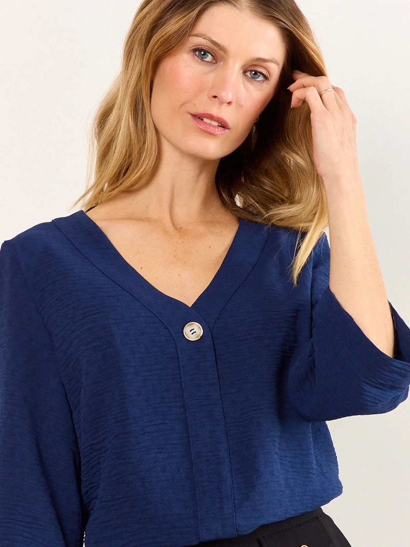 BLUSA MUJER MA GRIFFE CUELLO EN V MANGA TIPO KIMONO - 3