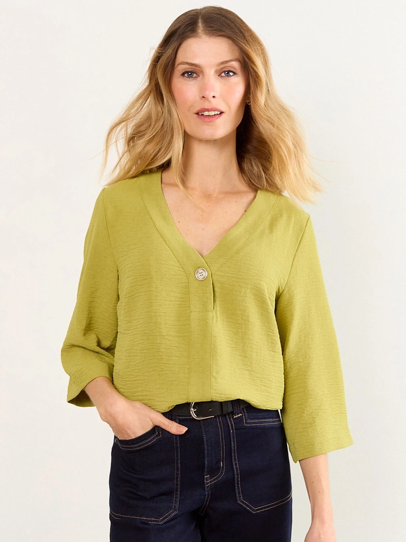 BLUSA MUJER MA GRIFFE CUELLO EN V MANGA TIPO KIMONO