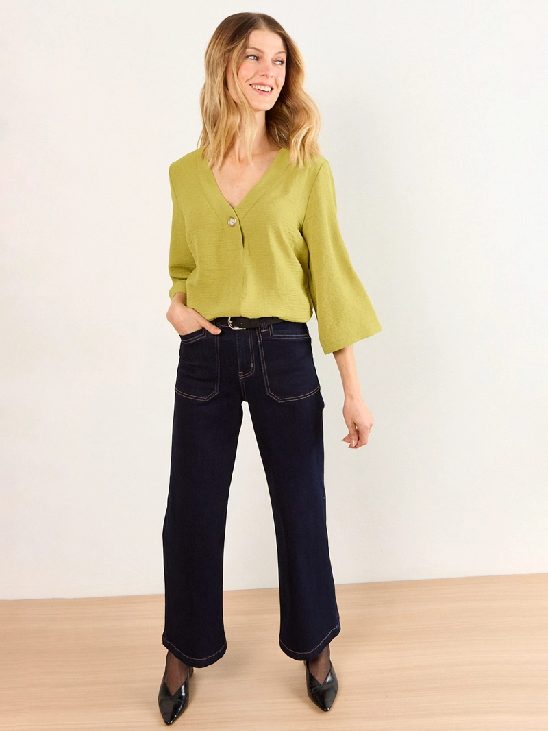 BLUSA MUJER MA GRIFFE CUELLO EN V MANGA TIPO KIMONO - 4