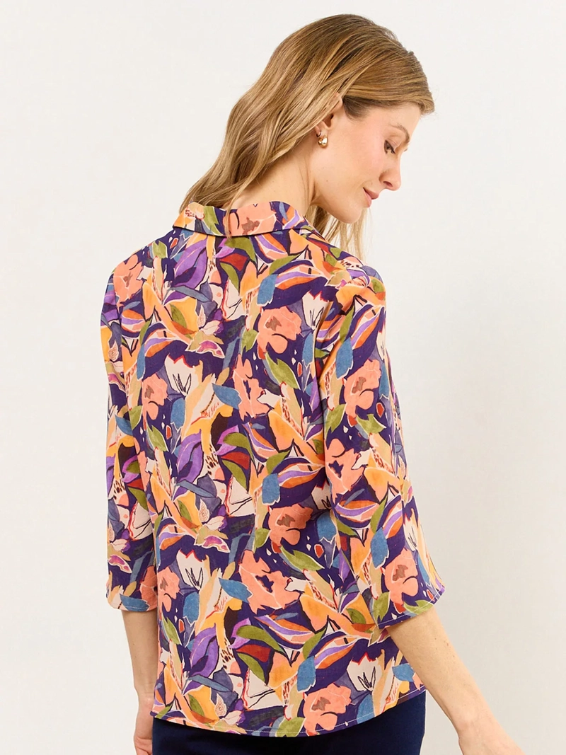 BLUSA MUJER MA GRIFFE MANGA 3/4 CAMISERA ESTAMPADA ABOTONADA - 2